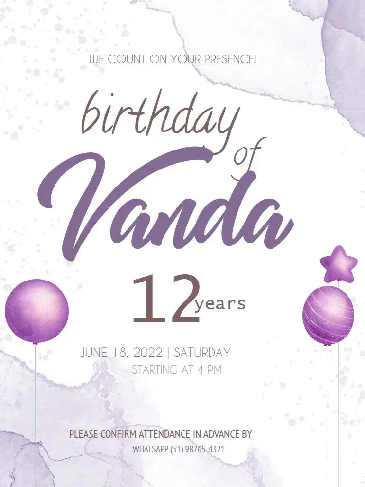 Watercolor Balloon Party invitation