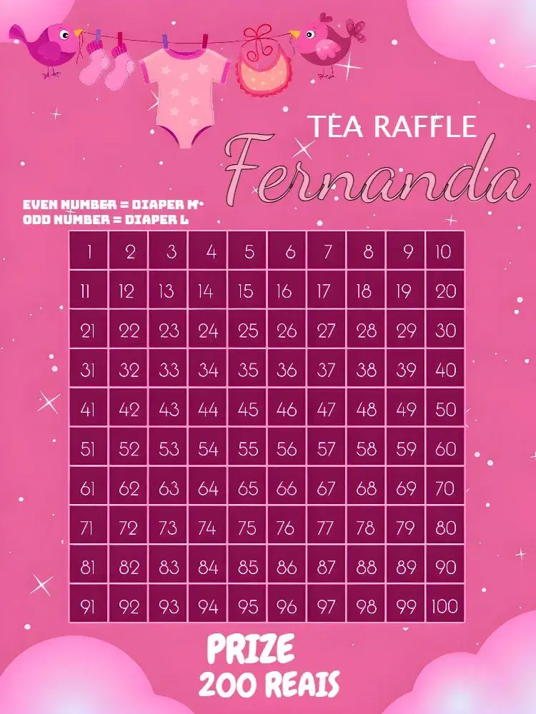 Pink Clothesline Raffle Tea invitation