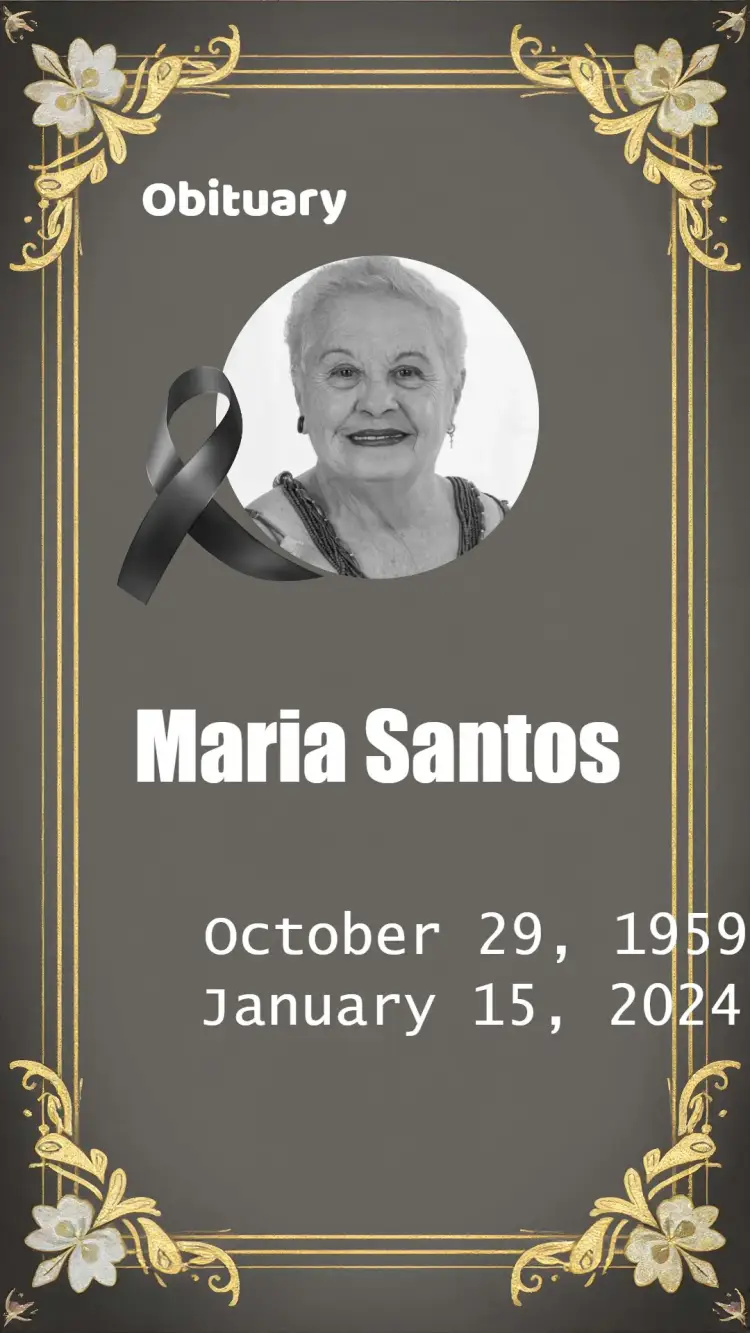 Obituary With Black Photo invitation