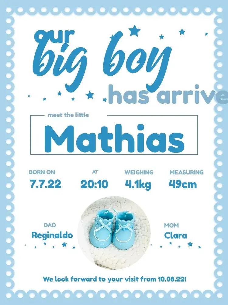 Baby Boy Blue Birth Celebration Card invitation