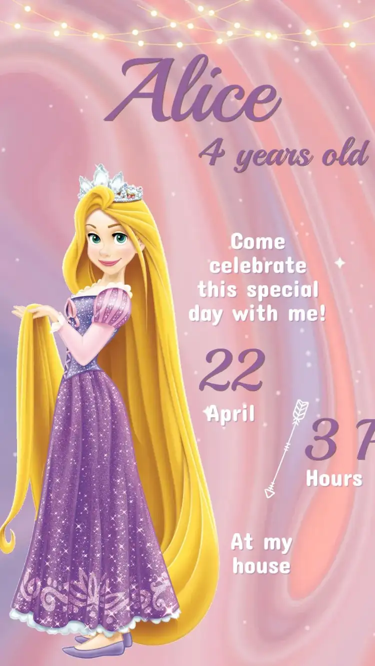 Rapunzel Birthday Invitation