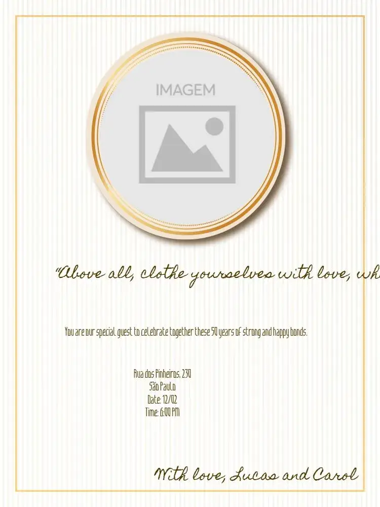 Golden Wedding Anniversary Couple invitation