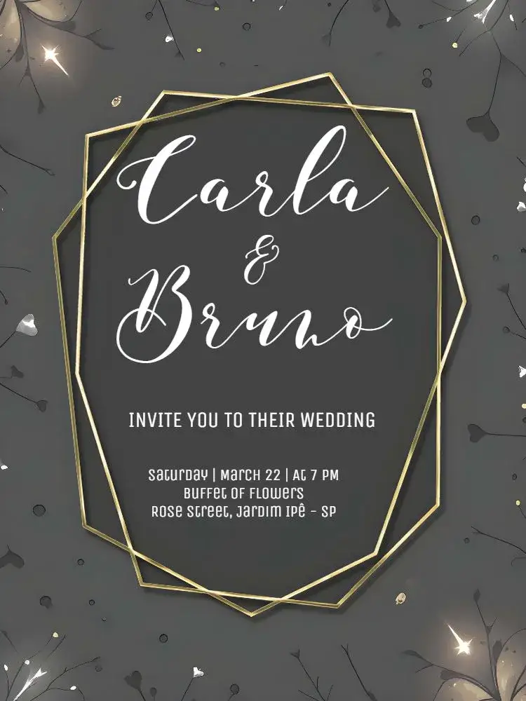 Invitation Golden Romantic Wedding – Wedding theme golden, romantic, elegant, minimalist, modern