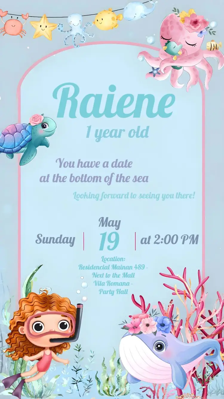 Under the Sea Mermaid invitation
