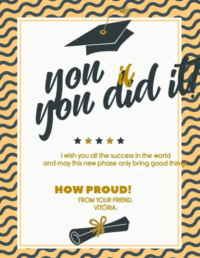Invitation Graduation Celebration Card for Clear Printing – Card theme clear, fun, modern, festive, graduation, minimalist