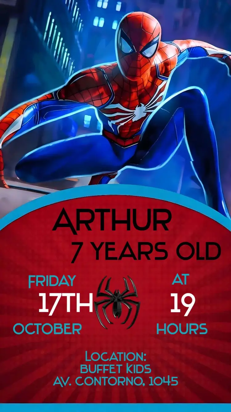 Invite Spider-Man editable and customizable
