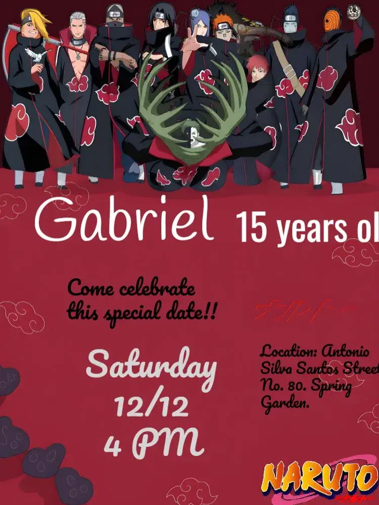 Akatsuki Naruto invitation