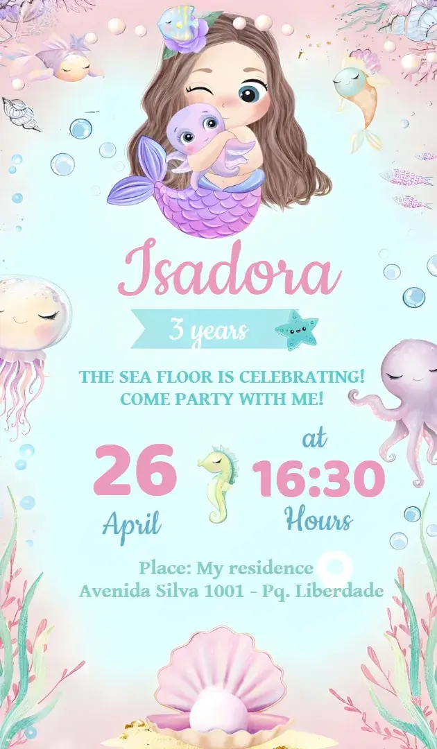 Delicate Mermaid invitation