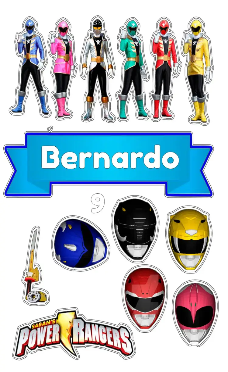 Invitation Power Rangers Cake Topper Print – Cake topper theme colorful, fun-filled, themed, animated, youthful