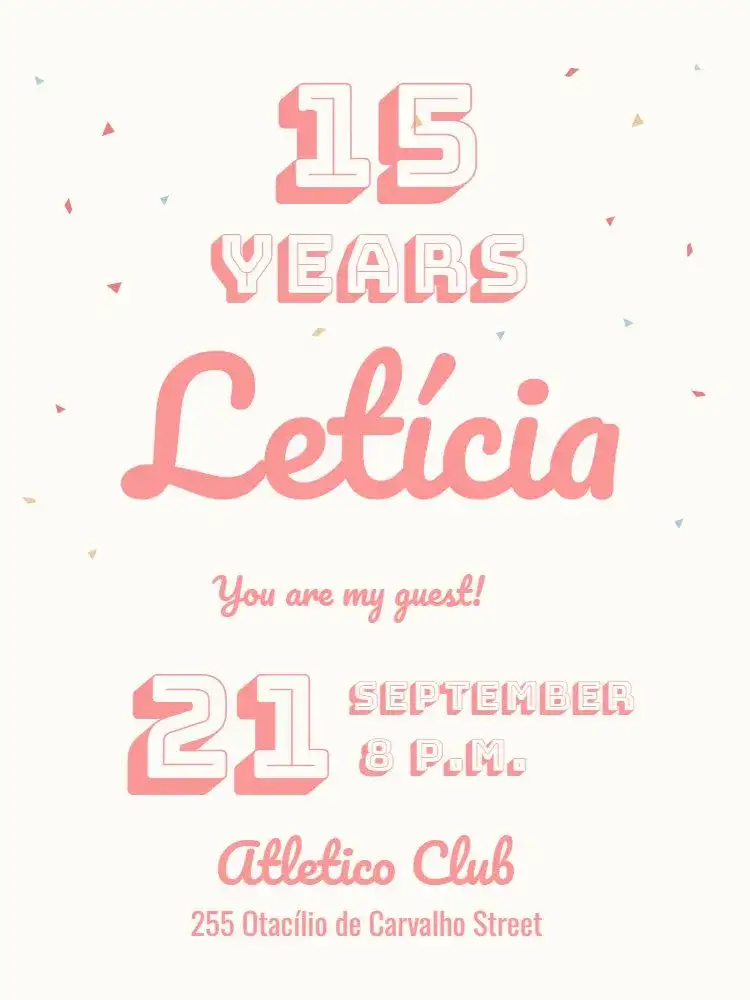 15th Birthday Girl - Elegant Minimalist Pink