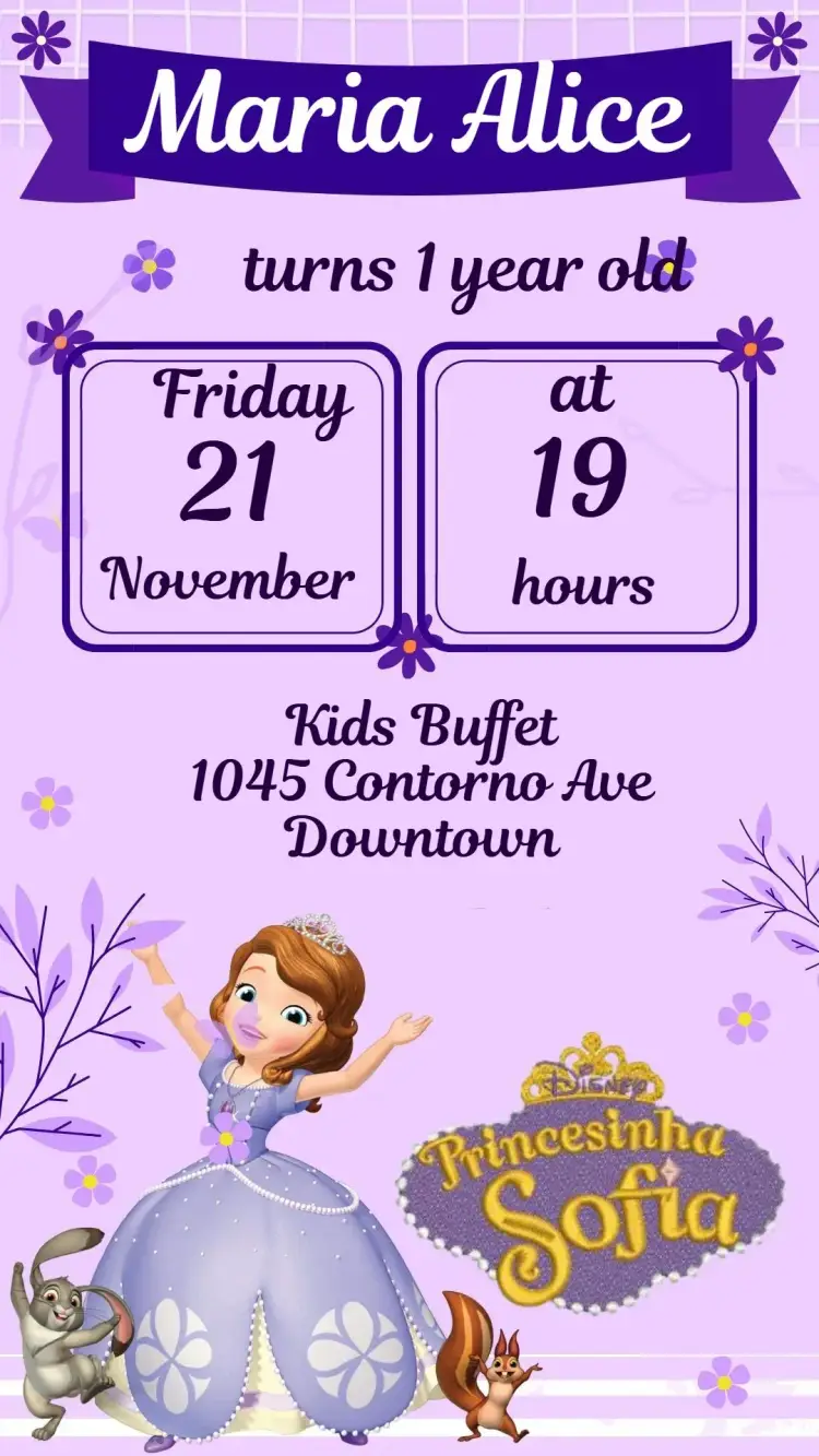 Little Princess Sofia invitation