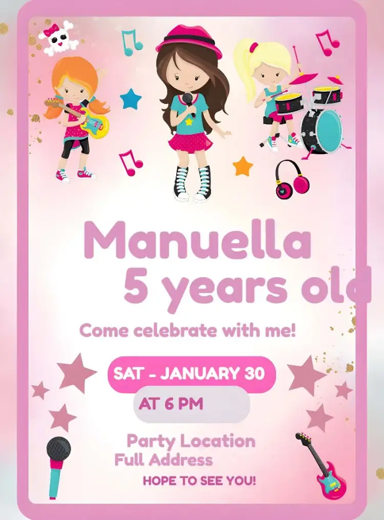 Rock And Roll Music invitation