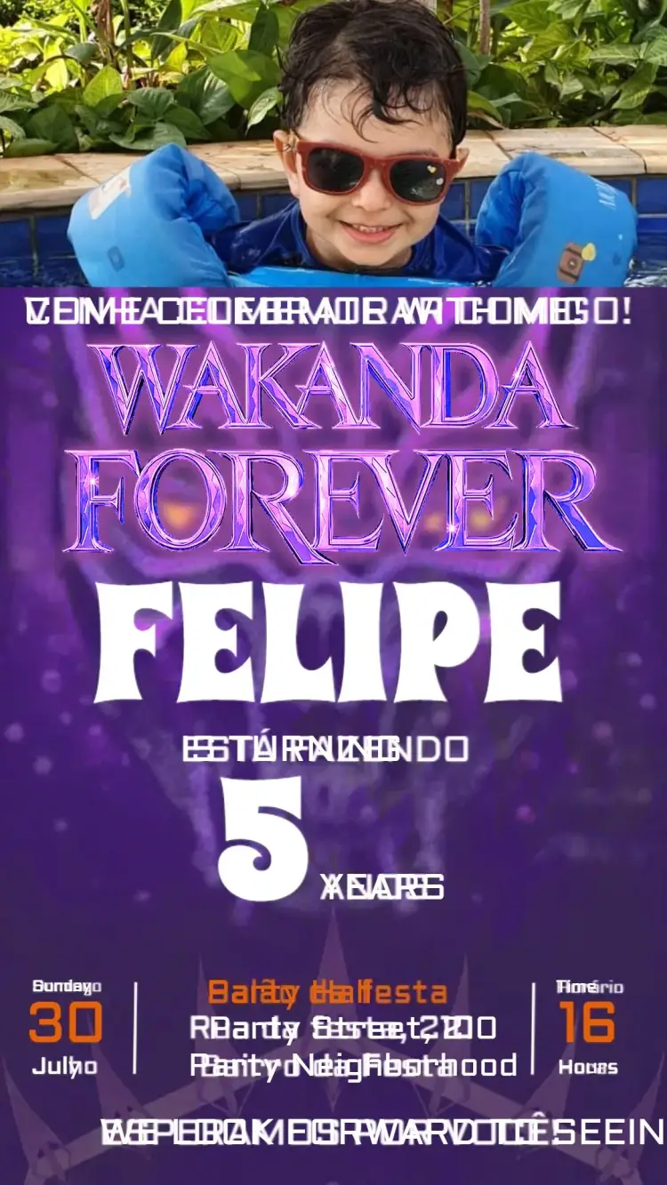 Wakanda Forever With Photo Banner invitation