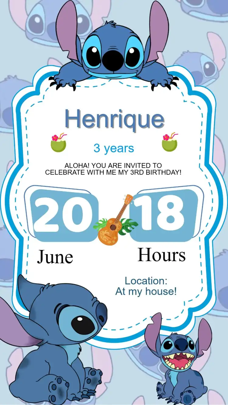 Stitch Birthday Invitation