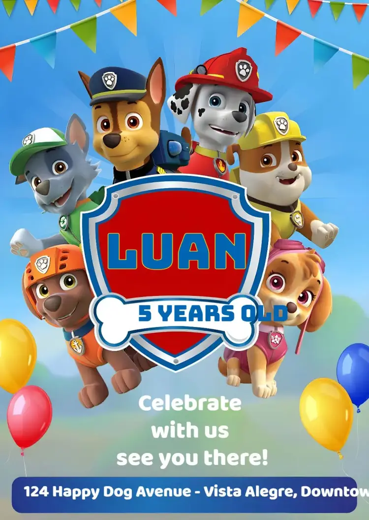 Paw Patrol Skye invitation