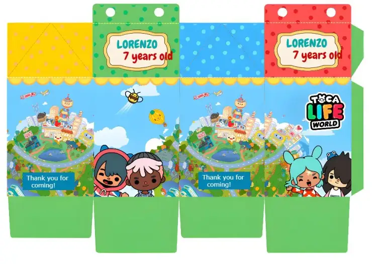 Invitation Editable Toca Life Milk Box – Most searched for theme colorful, fun, playful, modern, childlike