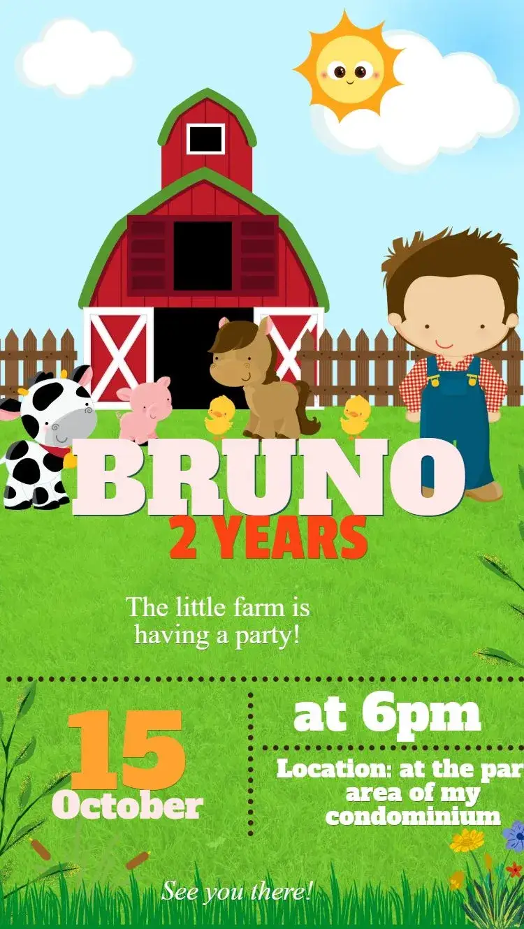 Farm Theme invitation