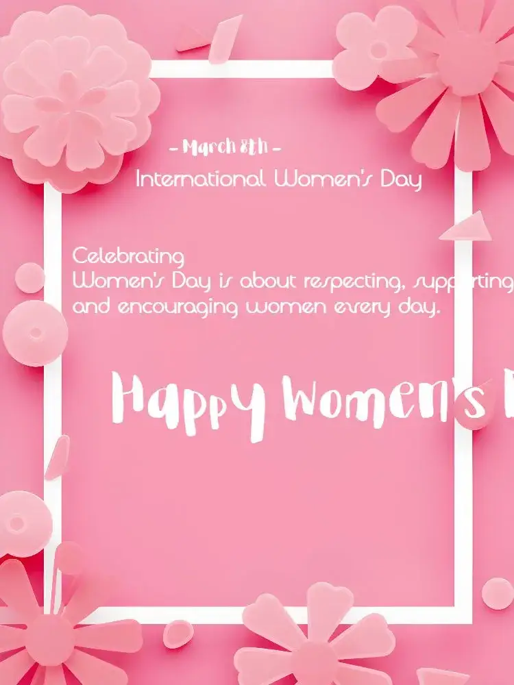 Invitation Post International Women's Day Greetings – Most searched for theme floral, pink, elegant, modern, feminine, colorful