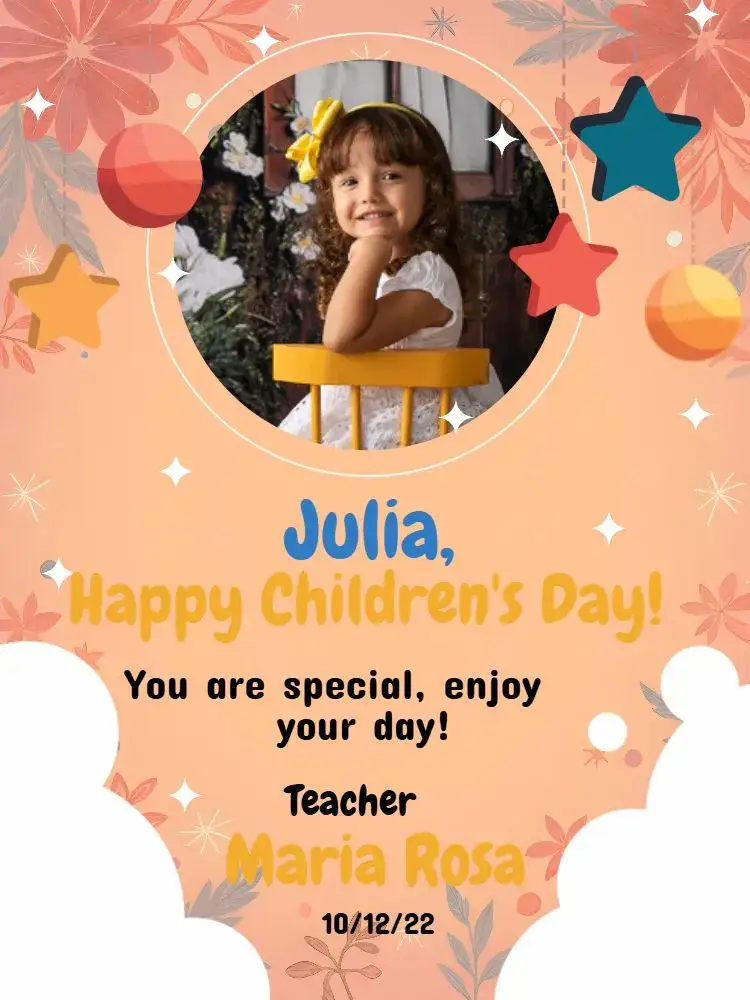 Invitation Children's Day Photo Card Red – Commemorative Dates theme red, fun, childish, colorful, playful, creative