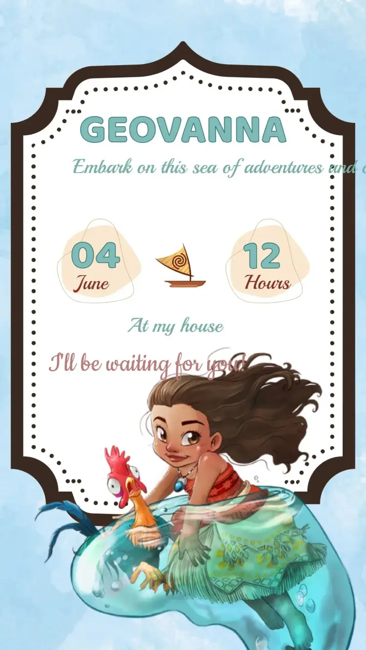 Moana Birthday Invitation