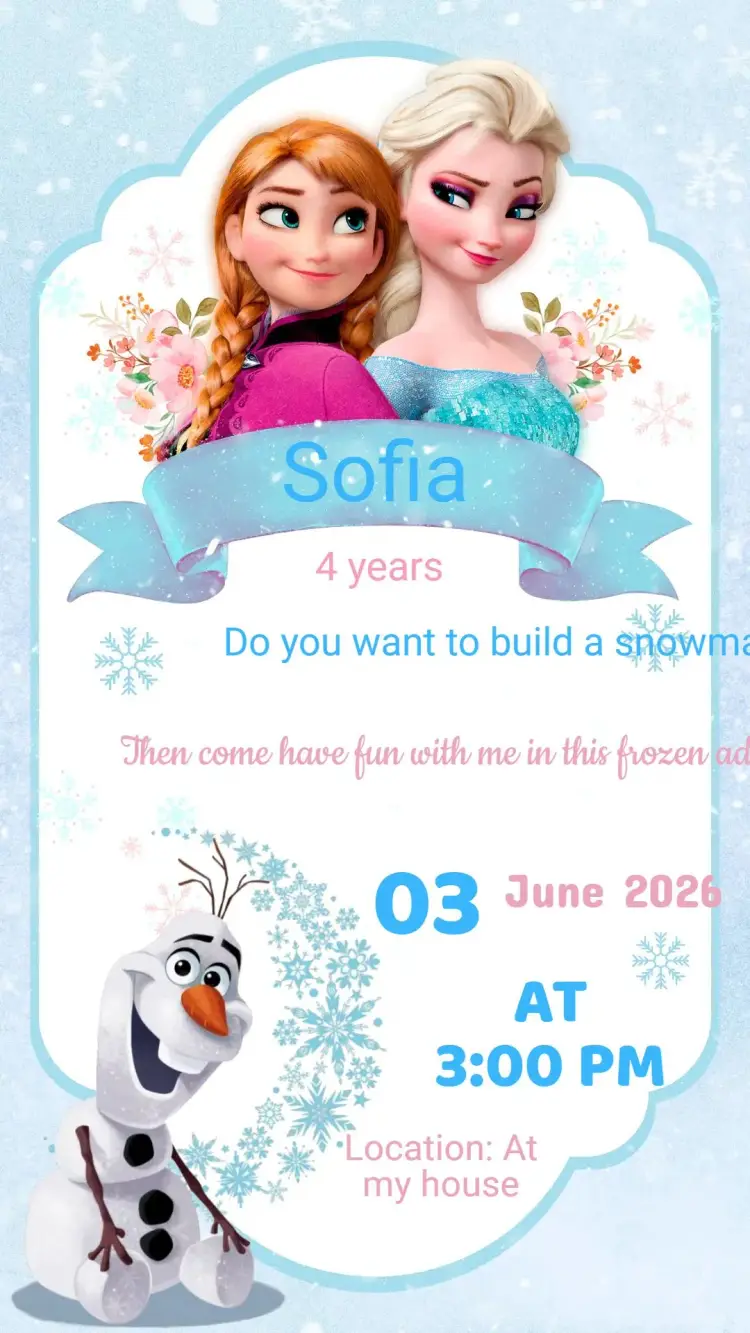 Frozen Birthday Invitation
