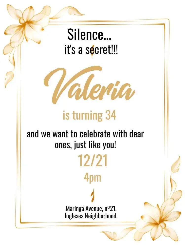 Invite White Surprise editable and customizable