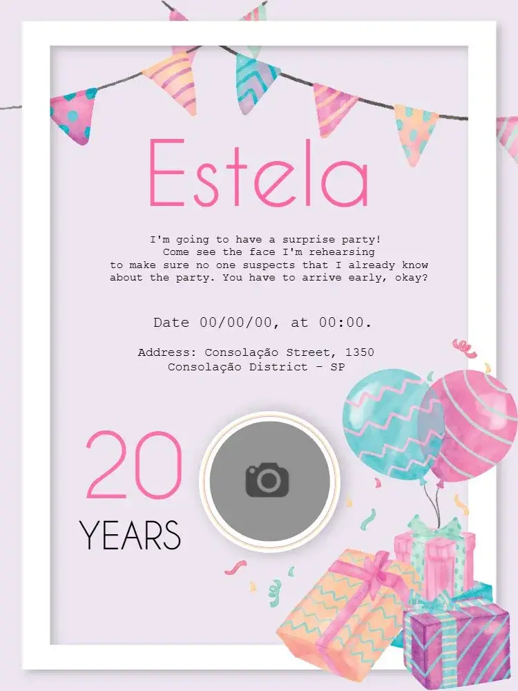 Invite Gifts editable and customizable