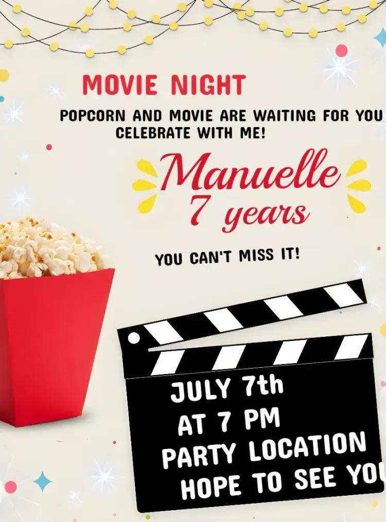 Invitation White Movie Night – Most searched for theme elegant, modern, cinematic, minimalist, black and white, movie-themed