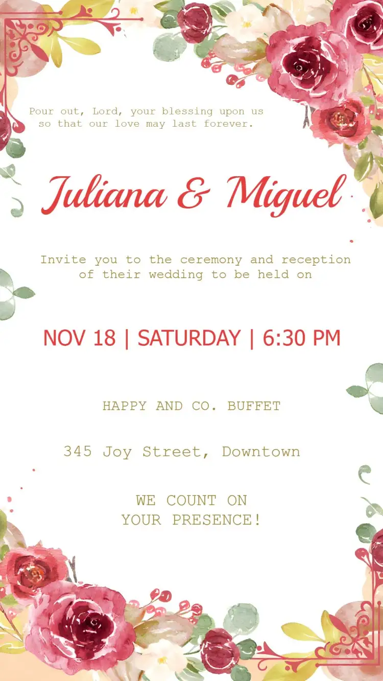 Invitation Delicate Floral Wedding – Wedding theme floral, delicate, romantic, minimalist, elegant, soft colors