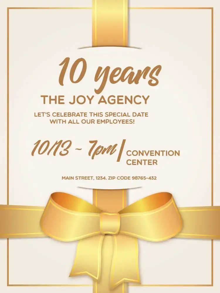 From Golden Bow Company invitation