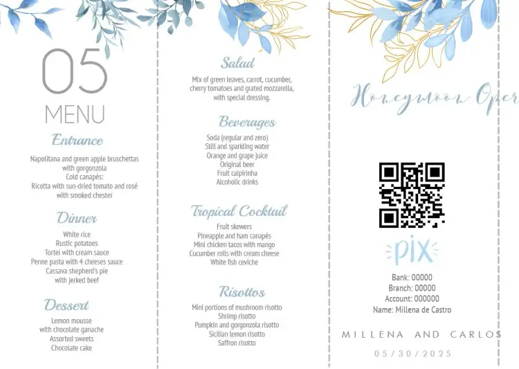 Wedding Floral Triangle Menu Triangle invitation