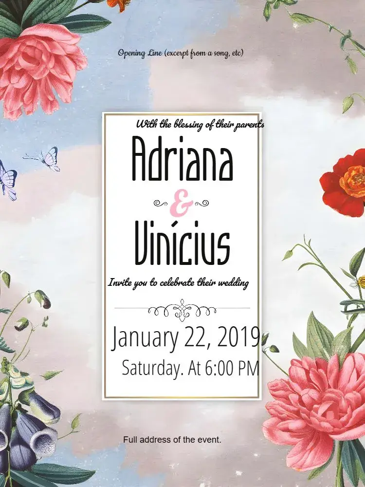 Floral Wedding Engagement invitation