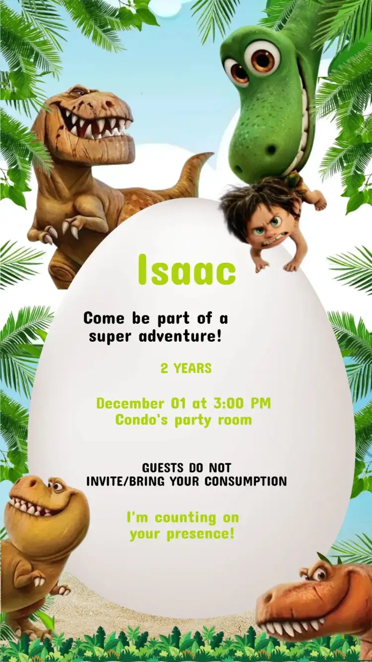 Invitation Birthday MY GOOD DINOSAUR