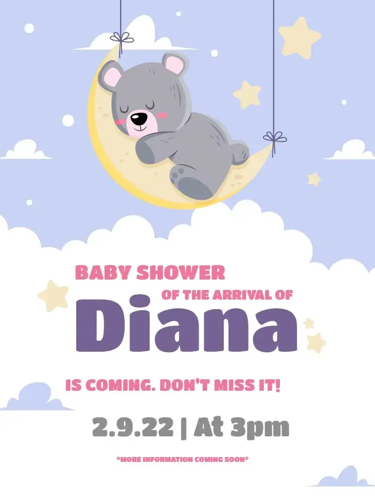 Baby Shower Star Tea Card invitation
