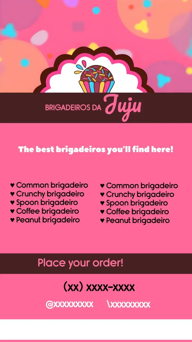 Business Card Brigadeiros Brigaderia invitation