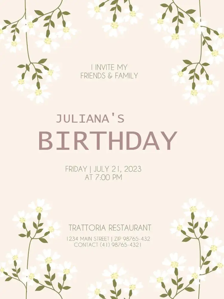 Delicate Light Floral invitation