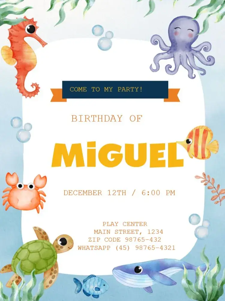 Sea Background S To Edit Fish invitation