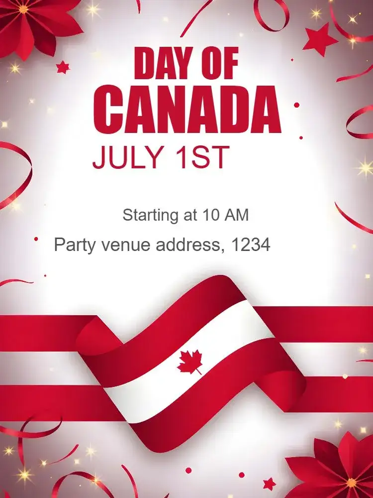 Invitation International Canada Day – Commemorative Dates theme vibrant, modern, natural, colorful, minimalist