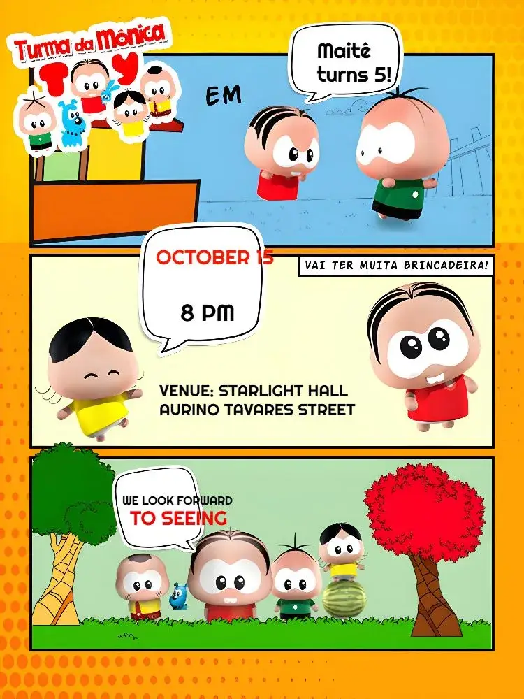 Turma Da Mônica Toy Story invitation