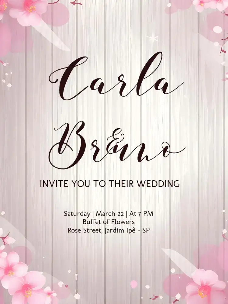 Invitation Sakura Cherry Blossom Wedding – Wedding theme floral, romantic, delicate, modern, minimalist, spring