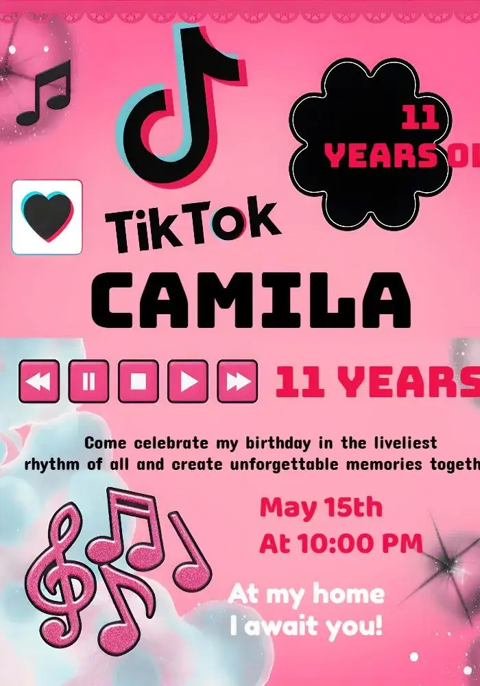 Tiktok Canva invitation