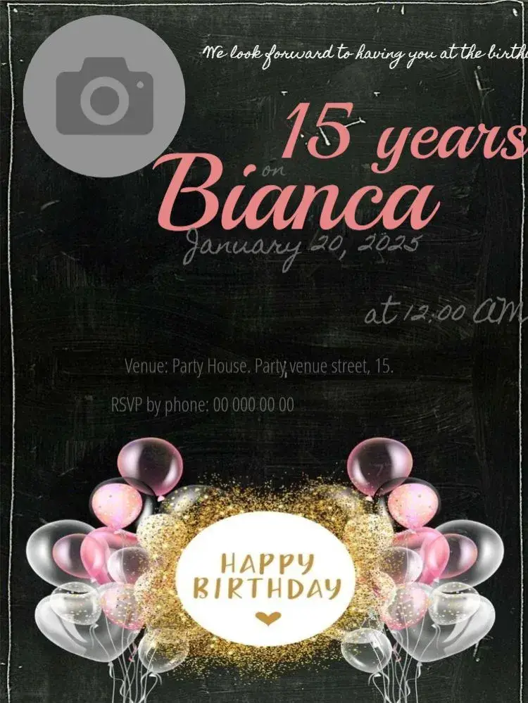 15th Birthday Happy With Photo To Edit Customized invitation