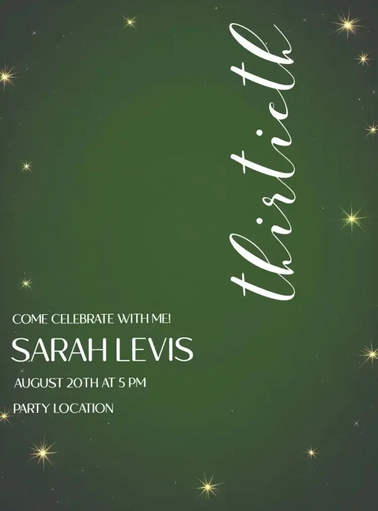 Invite At 30 I Turned Minimalist editable and customizable
