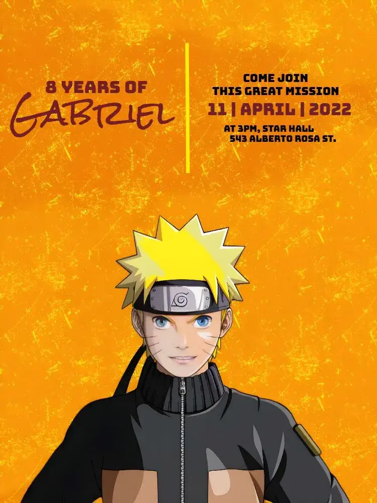 White Naruto invitation
