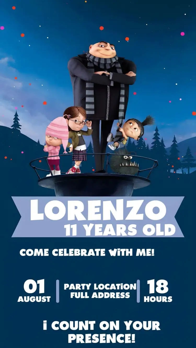 Invitation My Favorite Villain Minions – Most searched for theme colorful, fun-filled, themed, lively, child-friendly