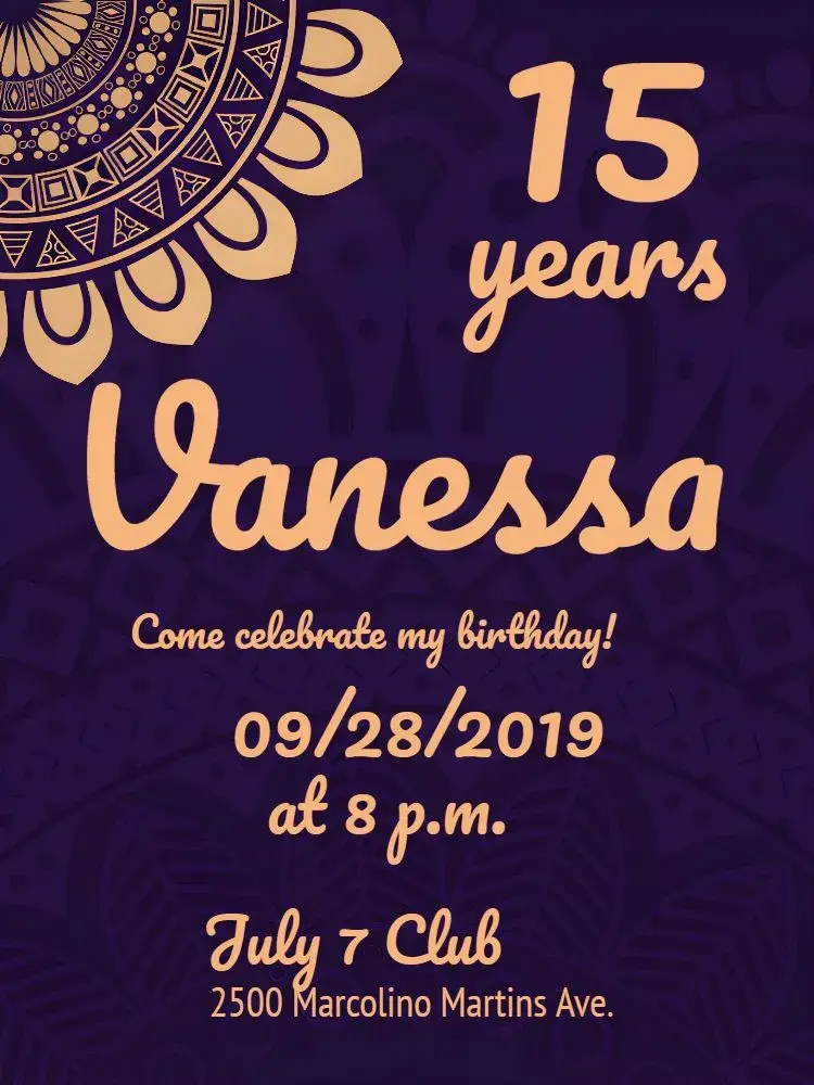 15 Years Mandalas Brown invitation