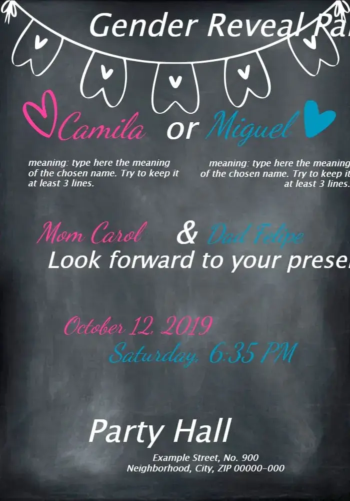Gender Reveal Boy Or Girl Black Tea Party invitation