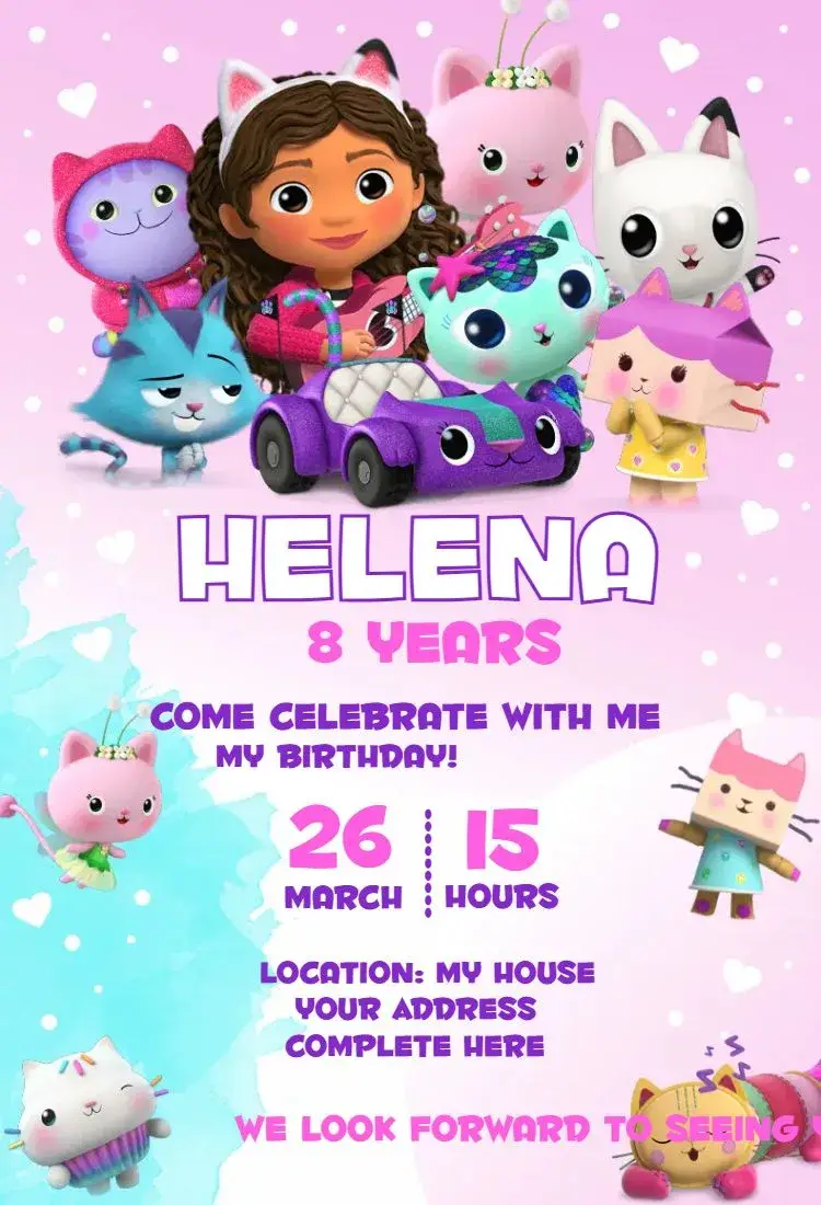 Invite The Magical House of Gabby 1 editable and customizable
