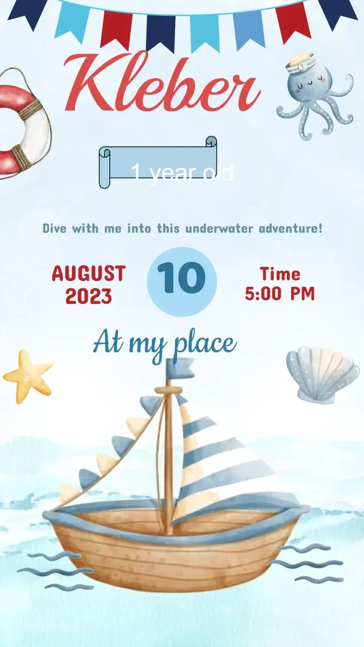 Mariner Birthday Invitation