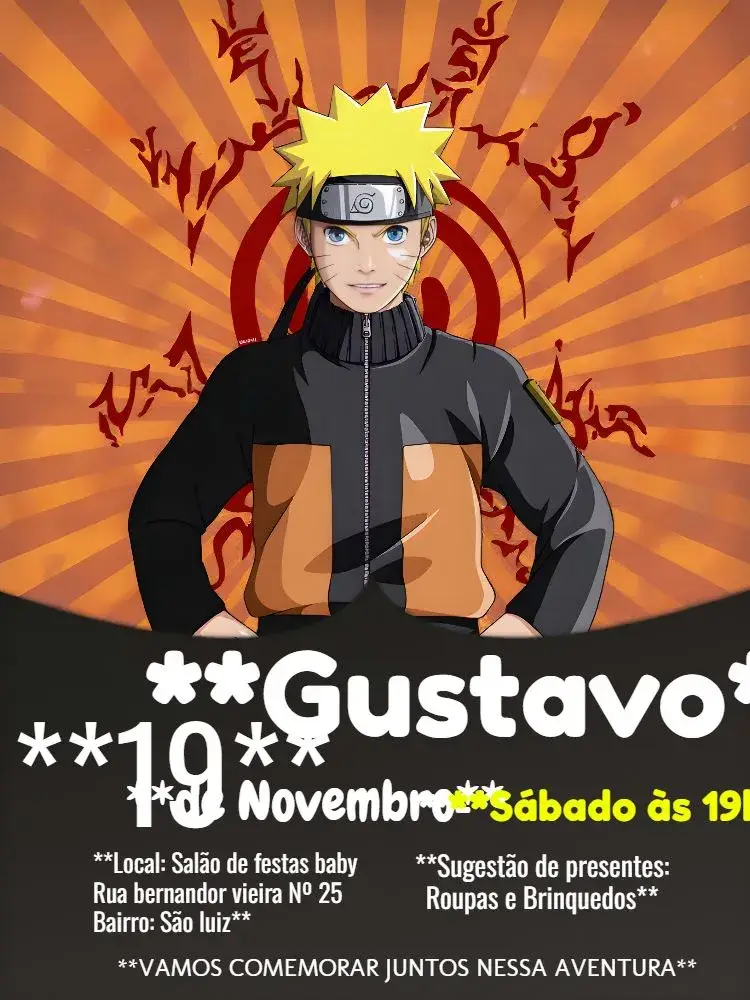 Black Naruto invitation